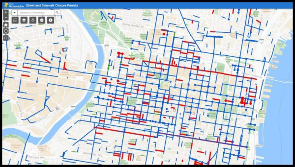 Interactive Map Shows Philadelphia Street and Sidewalk Closure Permits