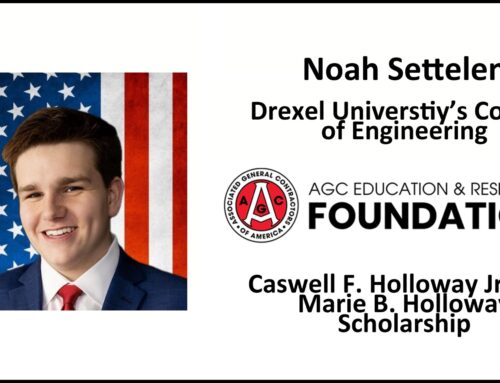 Drexel Intern Noah Settelen Earns Prestigious AGC and CFMA Scholarships